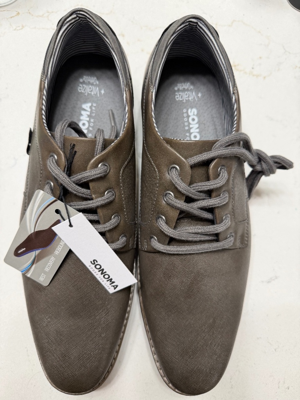New Sonoma Taupe-Brown Men’s 11 Wide Dress Shoes